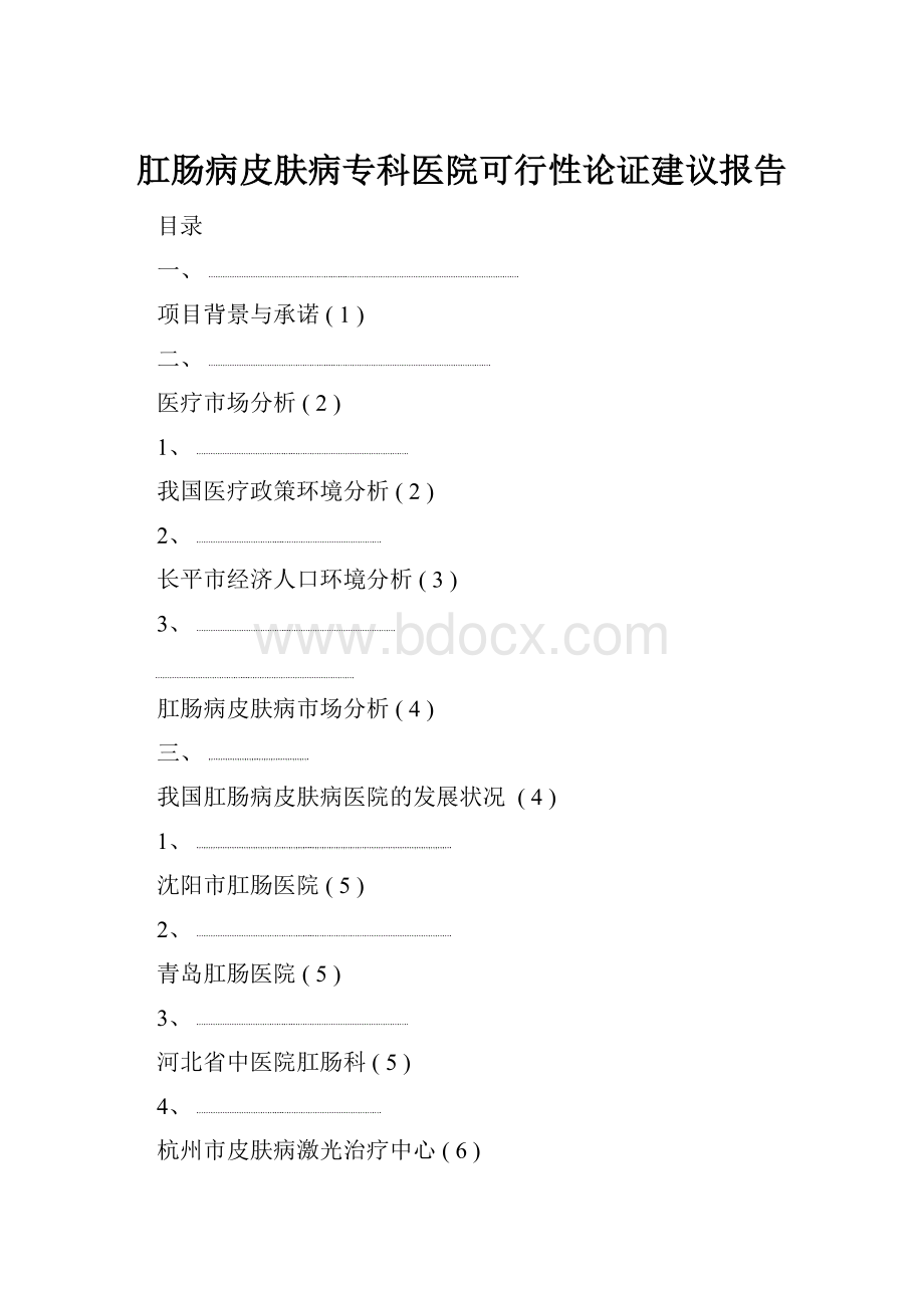 肛肠病皮肤病专科医院可行性论证建议报告.docx_第1页