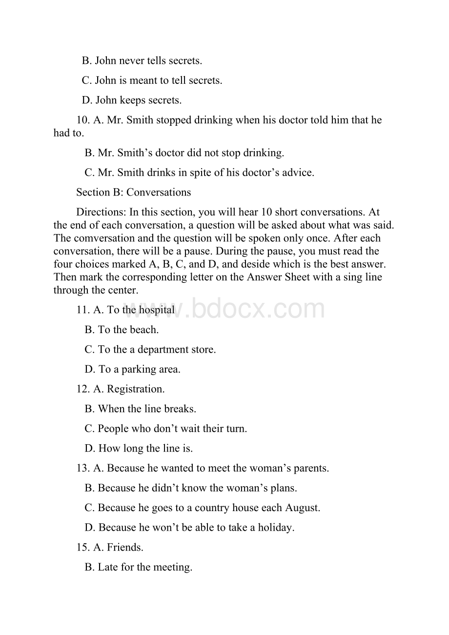 福建省专升本大学英语模拟试题及答案.docx_第3页