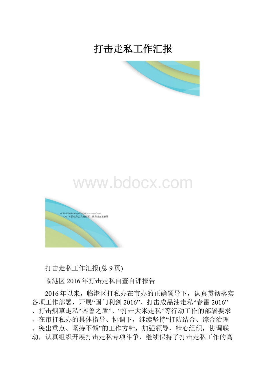 打击走私工作汇报.docx_第1页