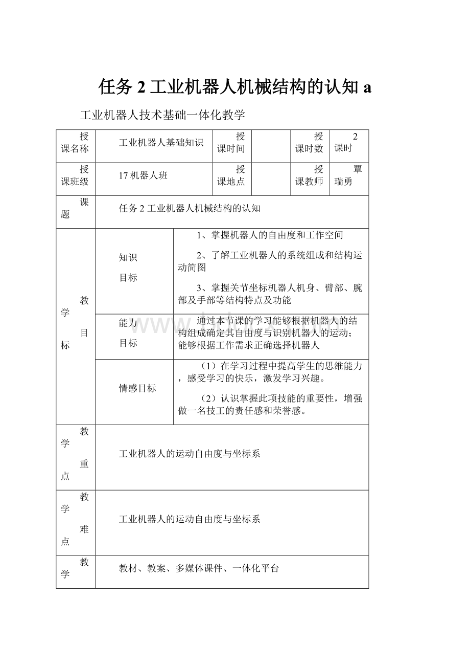 任务2工业机器人机械结构的认知a.docx