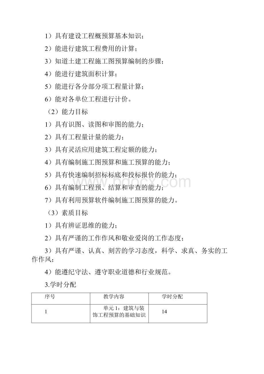 建筑与装饰工程预算课程标准.docx_第2页