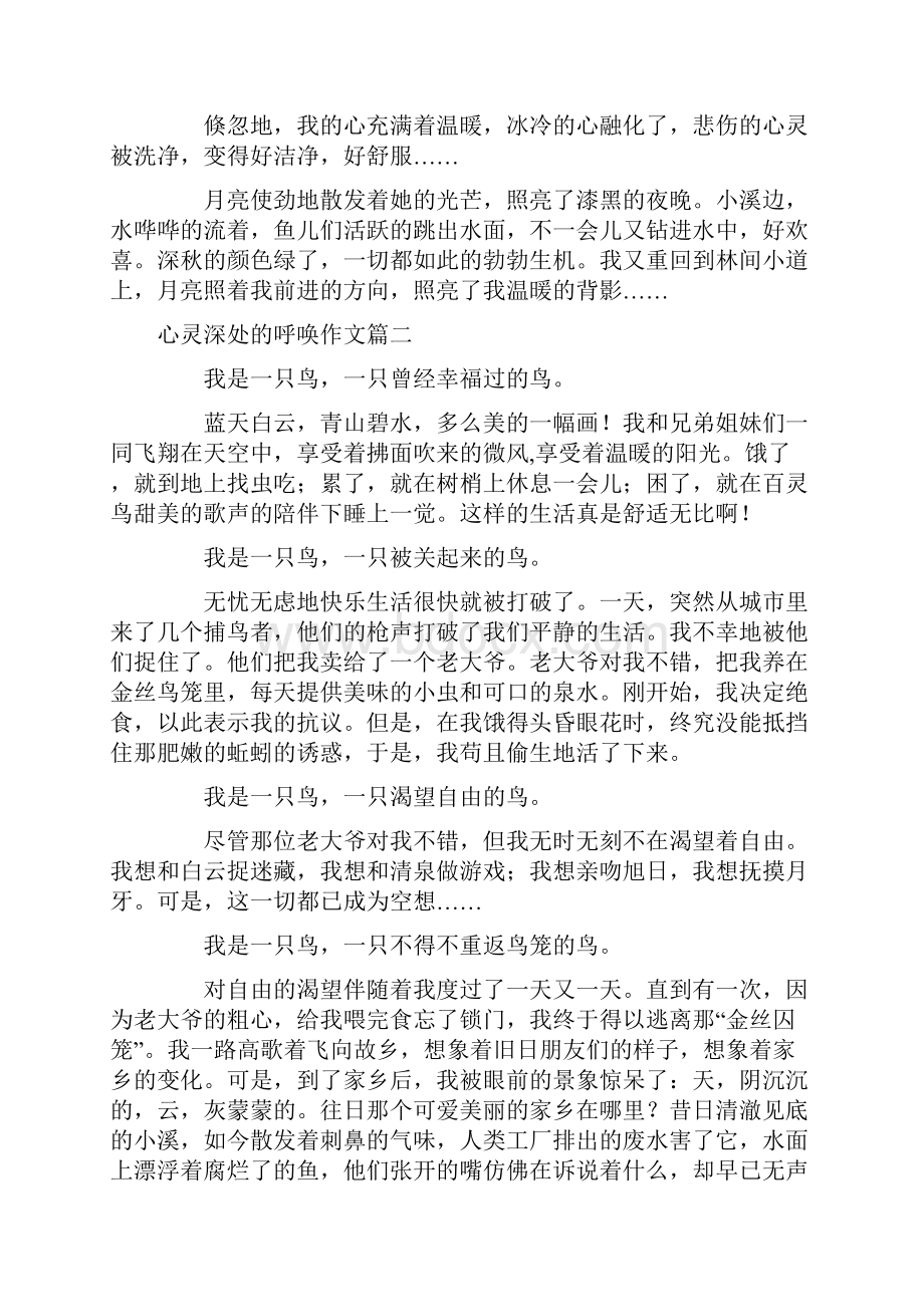 必备心灵深处的呼唤作文4篇.docx_第2页