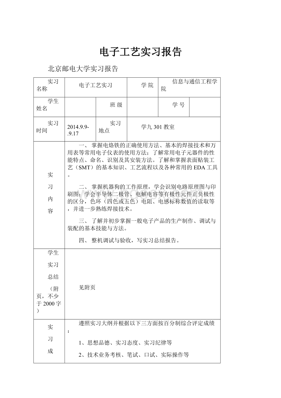 电子工艺实习报告.docx