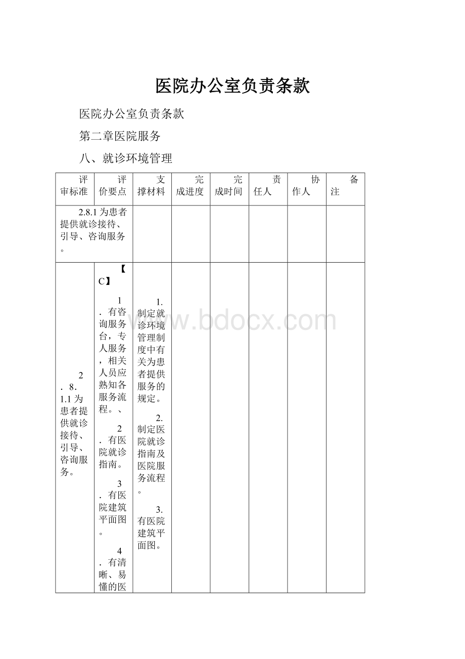 医院办公室负责条款.docx