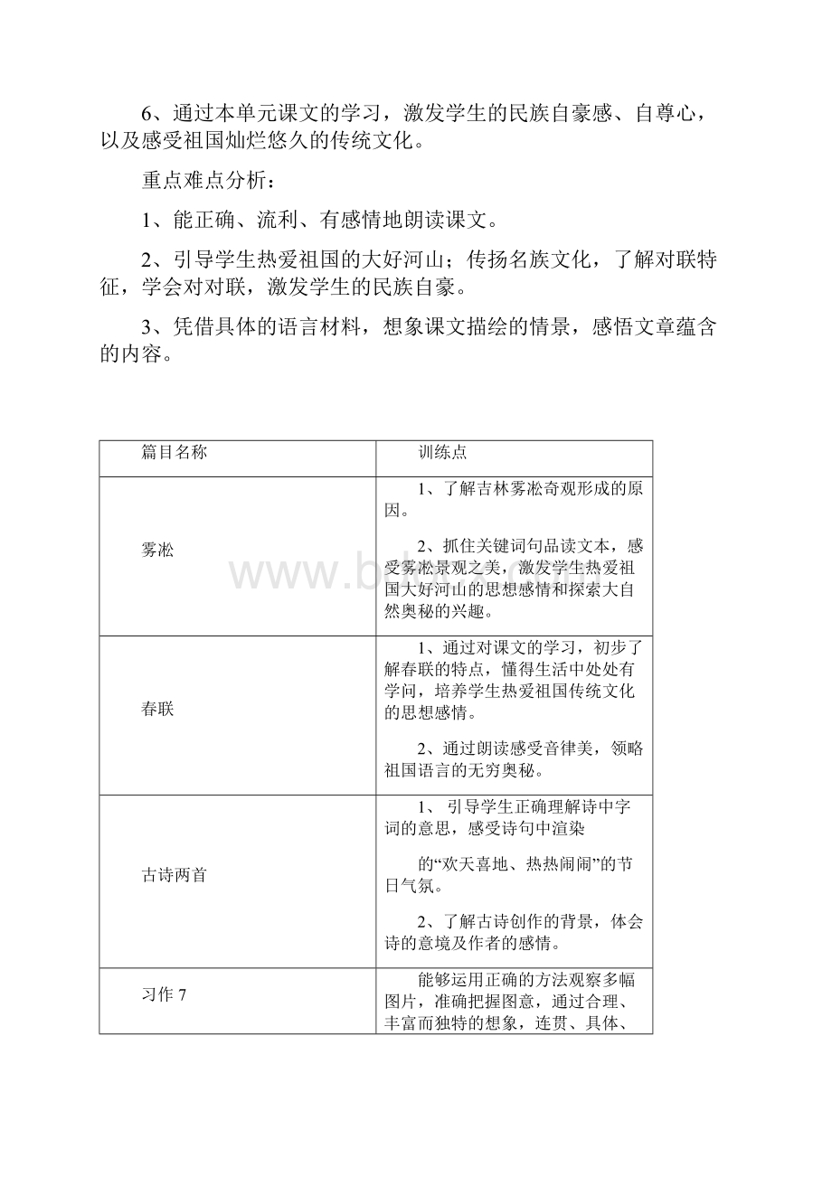 苏教版小学语文四年级上册第七单元教材分析Word下载.docx_第2页