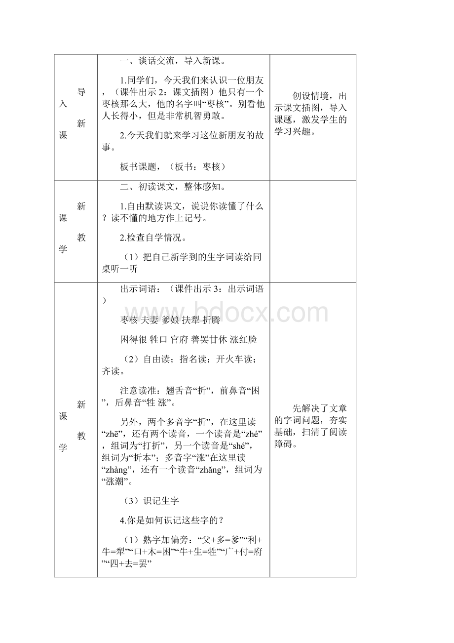 春统编版三年级语文下册第28课《枣核》《口语交际》精品教学设计Word格式.docx_第2页