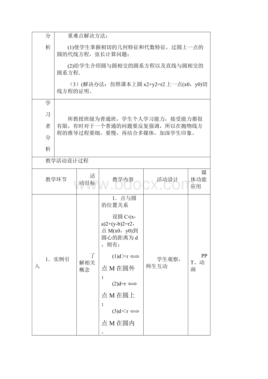 高一数学个人教学活动设计.docx_第2页