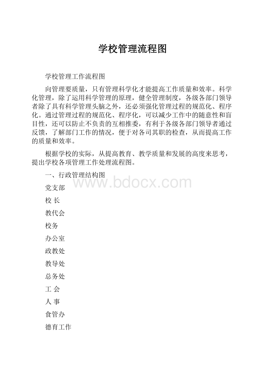 学校管理流程图Word下载.docx