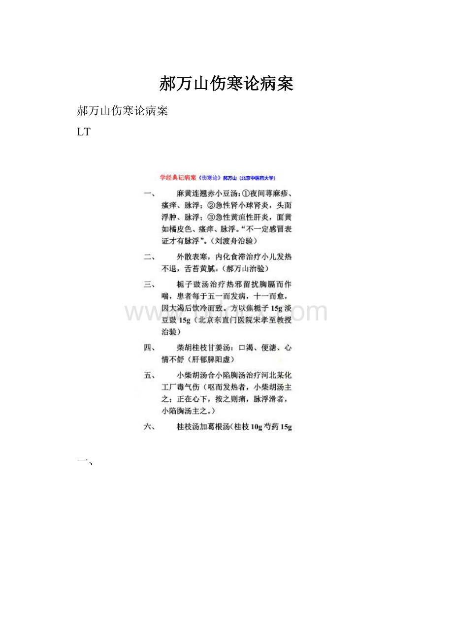 郝万山伤寒论病案.docx