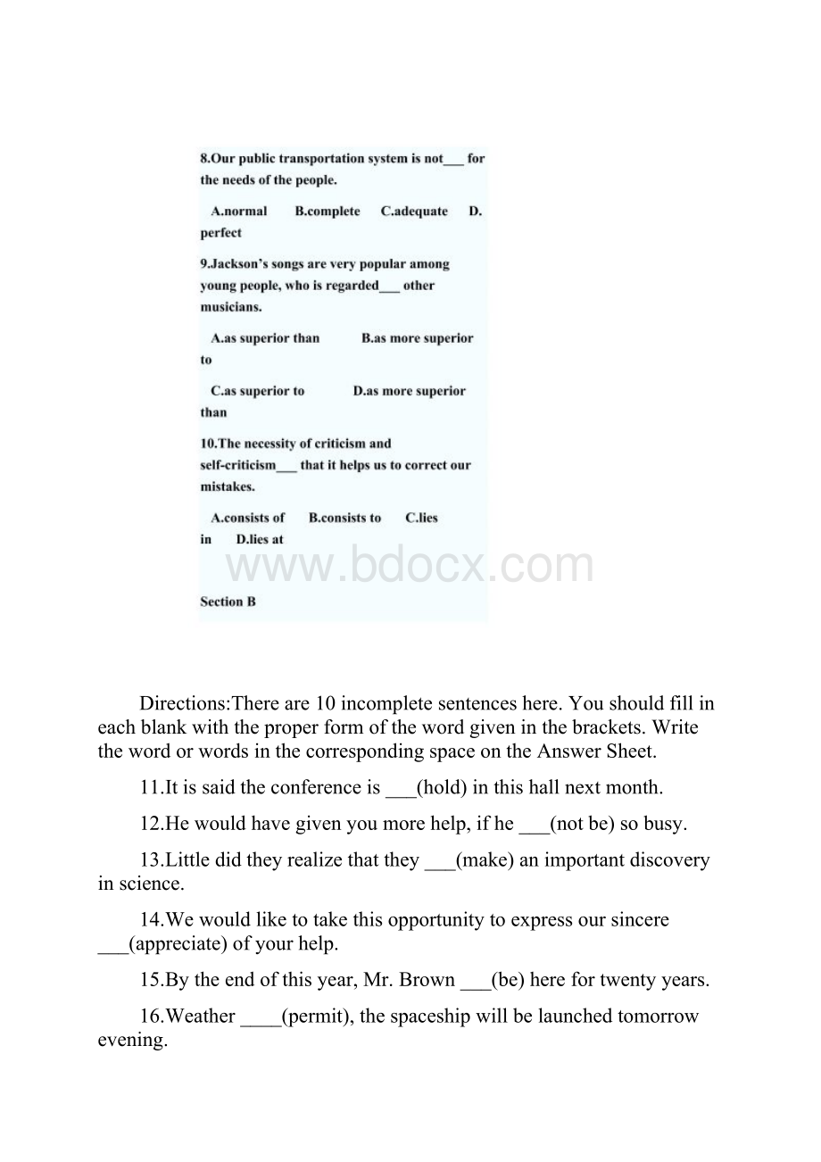 云南专升本英语模拟试题及答案1解读文档格式.docx_第3页