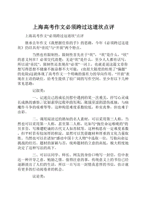 上海高考作文必须跨过这道坎点评Word下载.docx