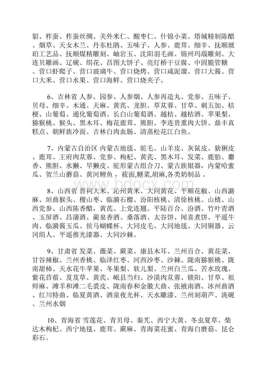 全国特产一览表Word格式文档下载.docx_第2页