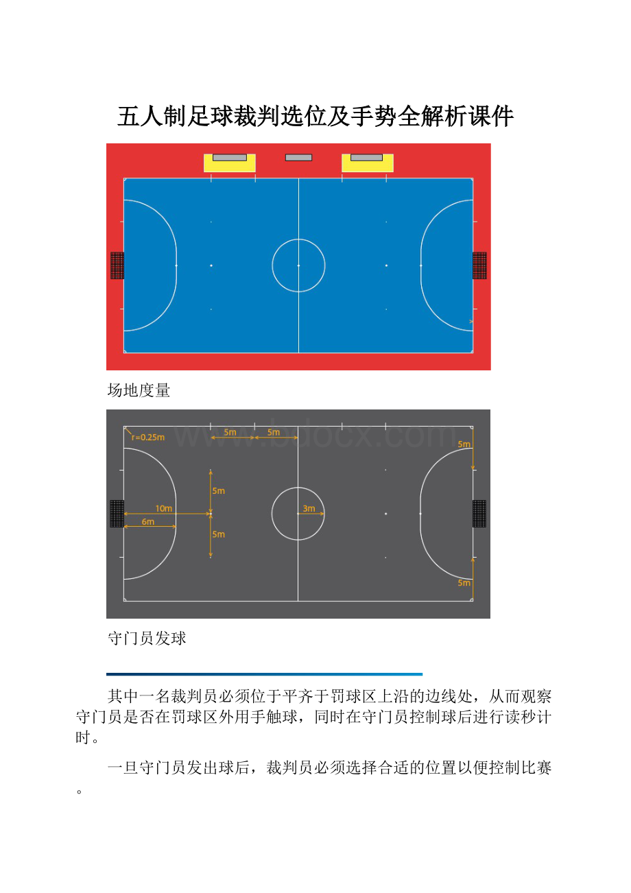 五人制足球裁判选位及手势全解析课件文档格式.docx