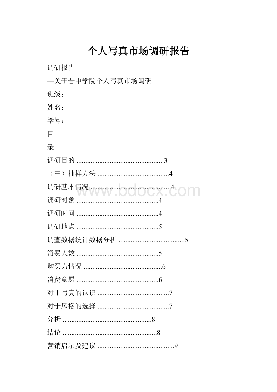 个人写真市场调研报告.docx