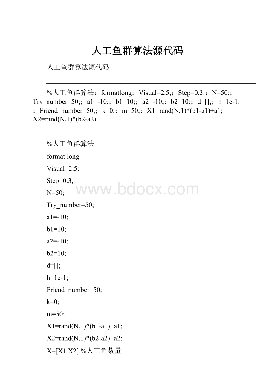 人工鱼群算法源代码.docx