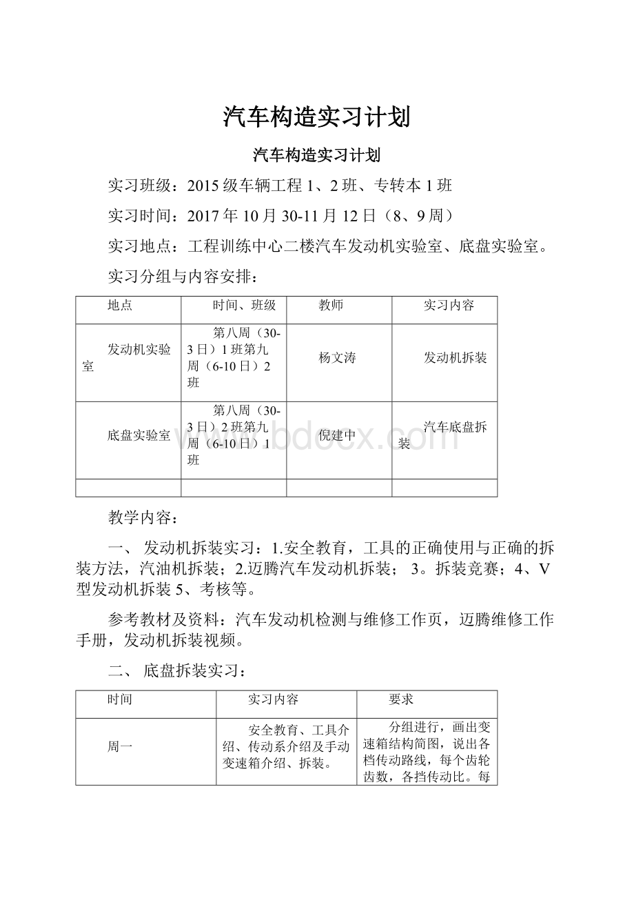 汽车构造实习计划Word文件下载.docx_第1页