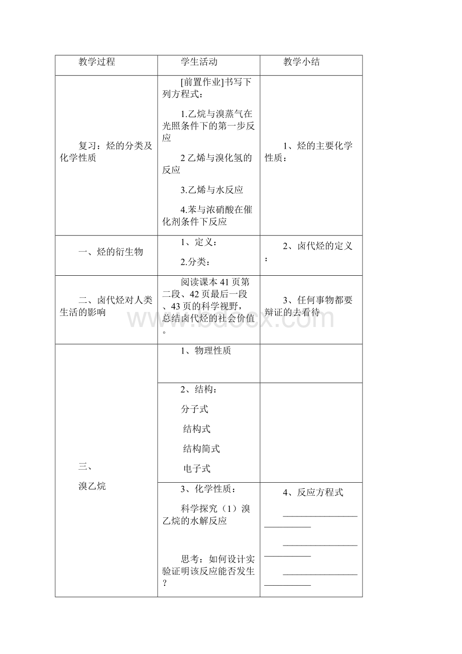 高中化学卤代烃教学设计学情分析教材分析课后反思.docx_第2页