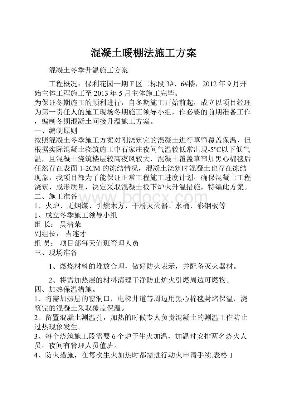 混凝土暖棚法施工方案Word文档下载推荐.docx