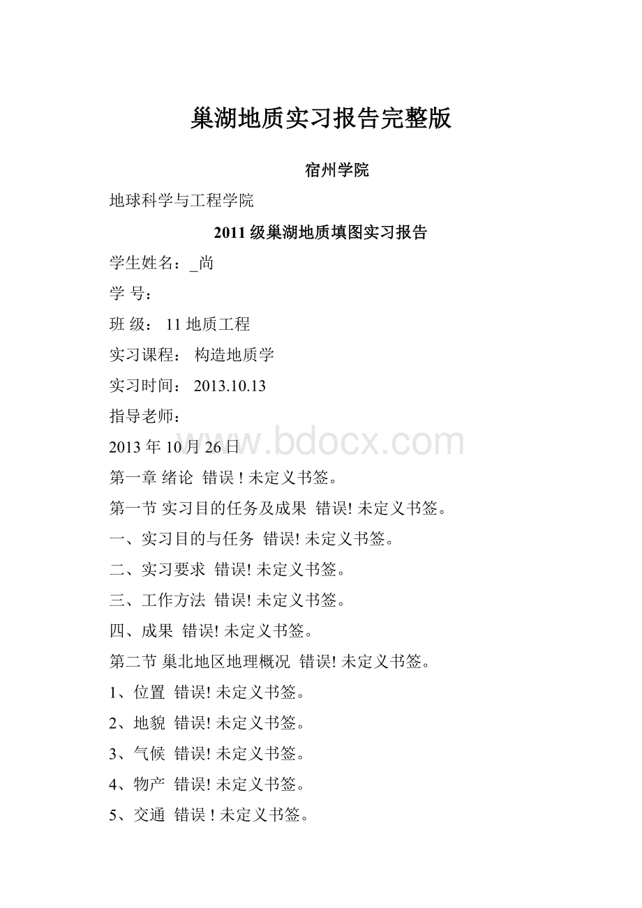 巢湖地质实习报告完整版.docx