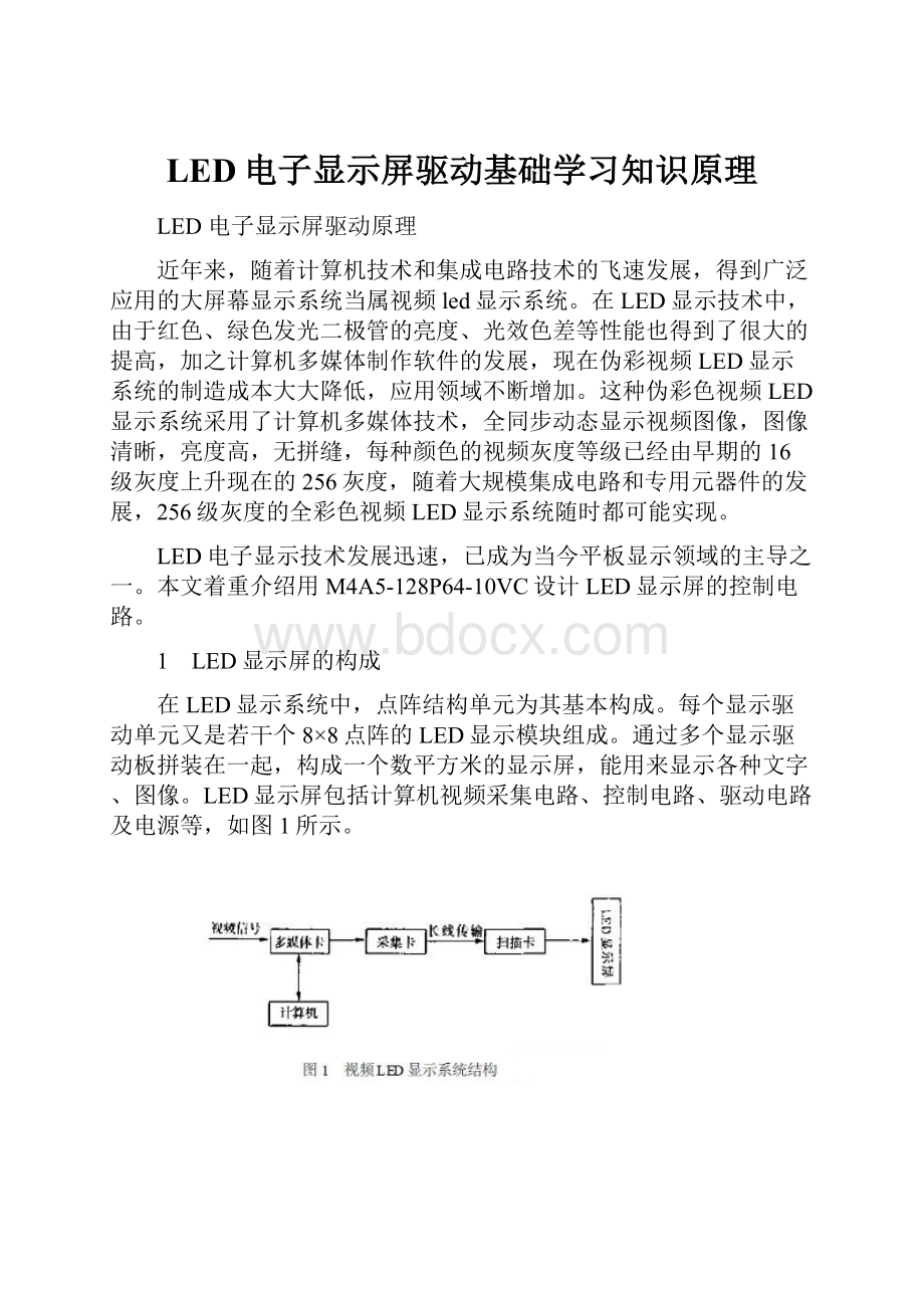 LED电子显示屏驱动基础学习知识原理Word下载.docx