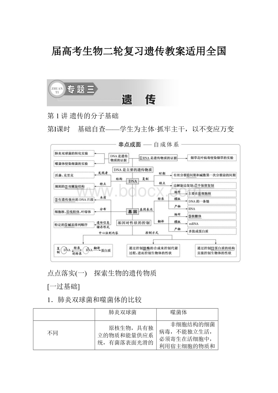 届高考生物二轮复习遗传教案适用全国Word格式.docx