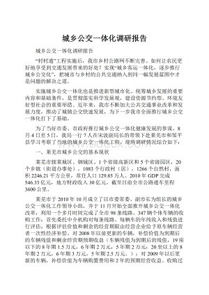 城乡公交一体化调研报告Word文档格式.docx