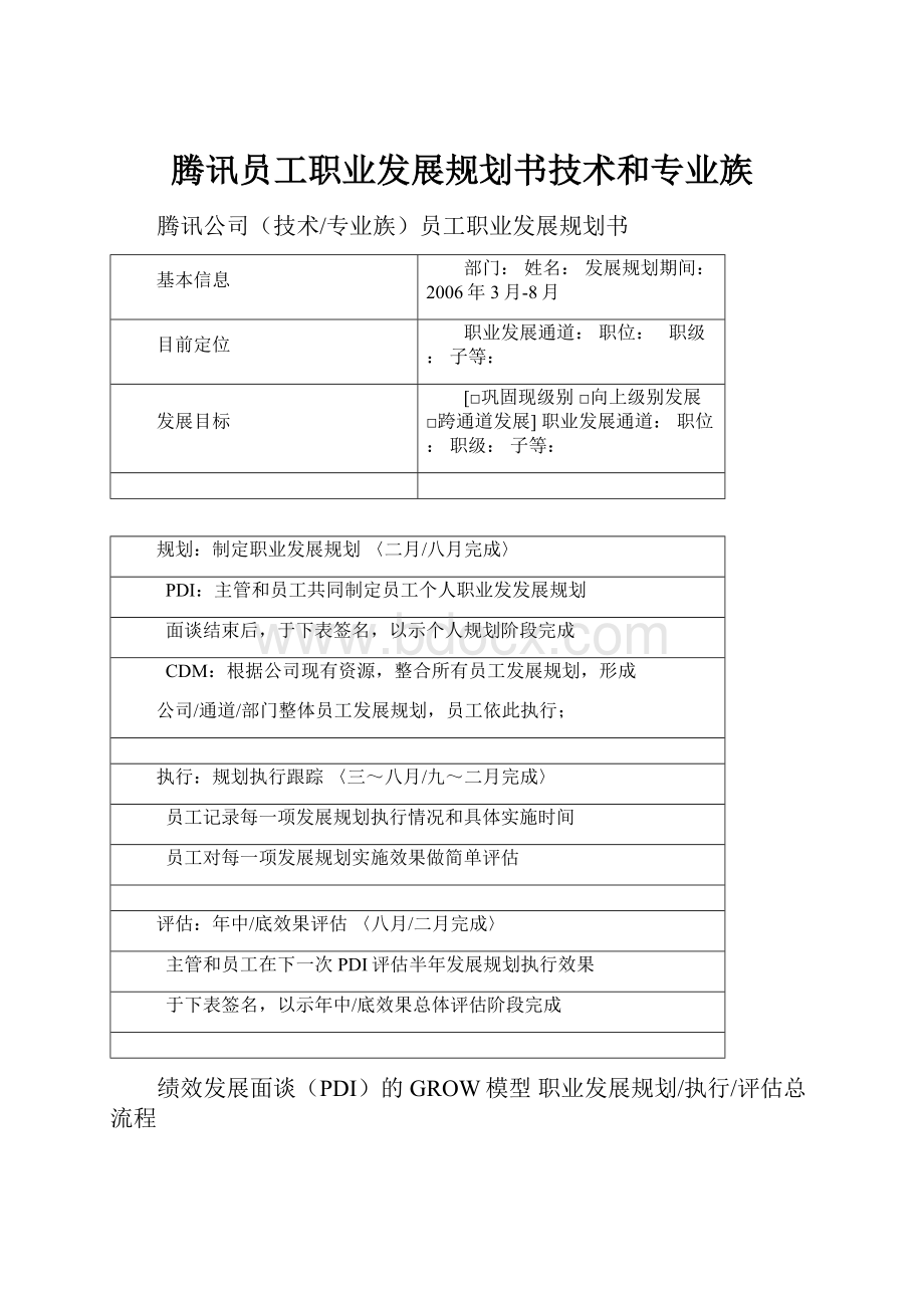 腾讯员工职业发展规划书技术和专业族Word文档格式.docx_第1页