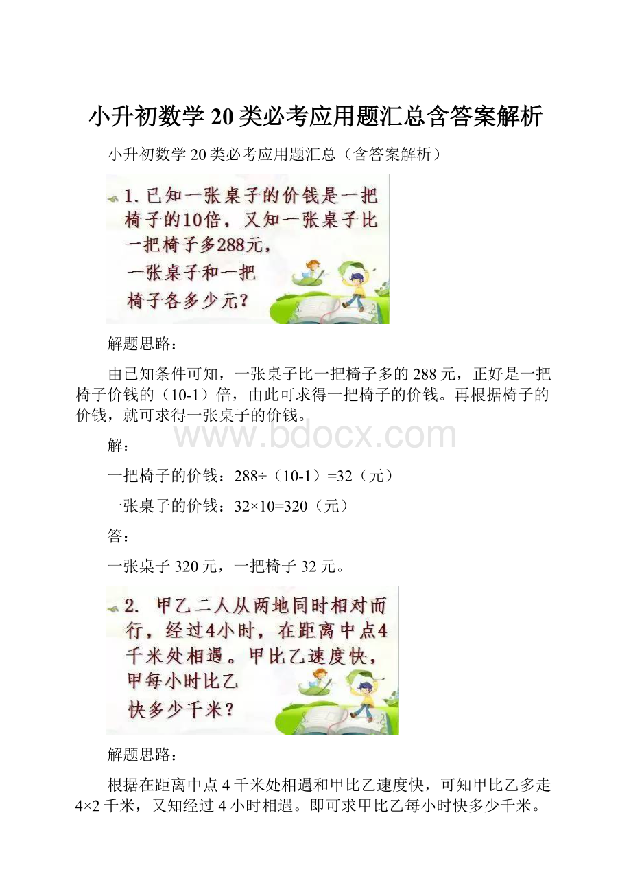 小升初数学20类必考应用题汇总含答案解析.docx_第1页