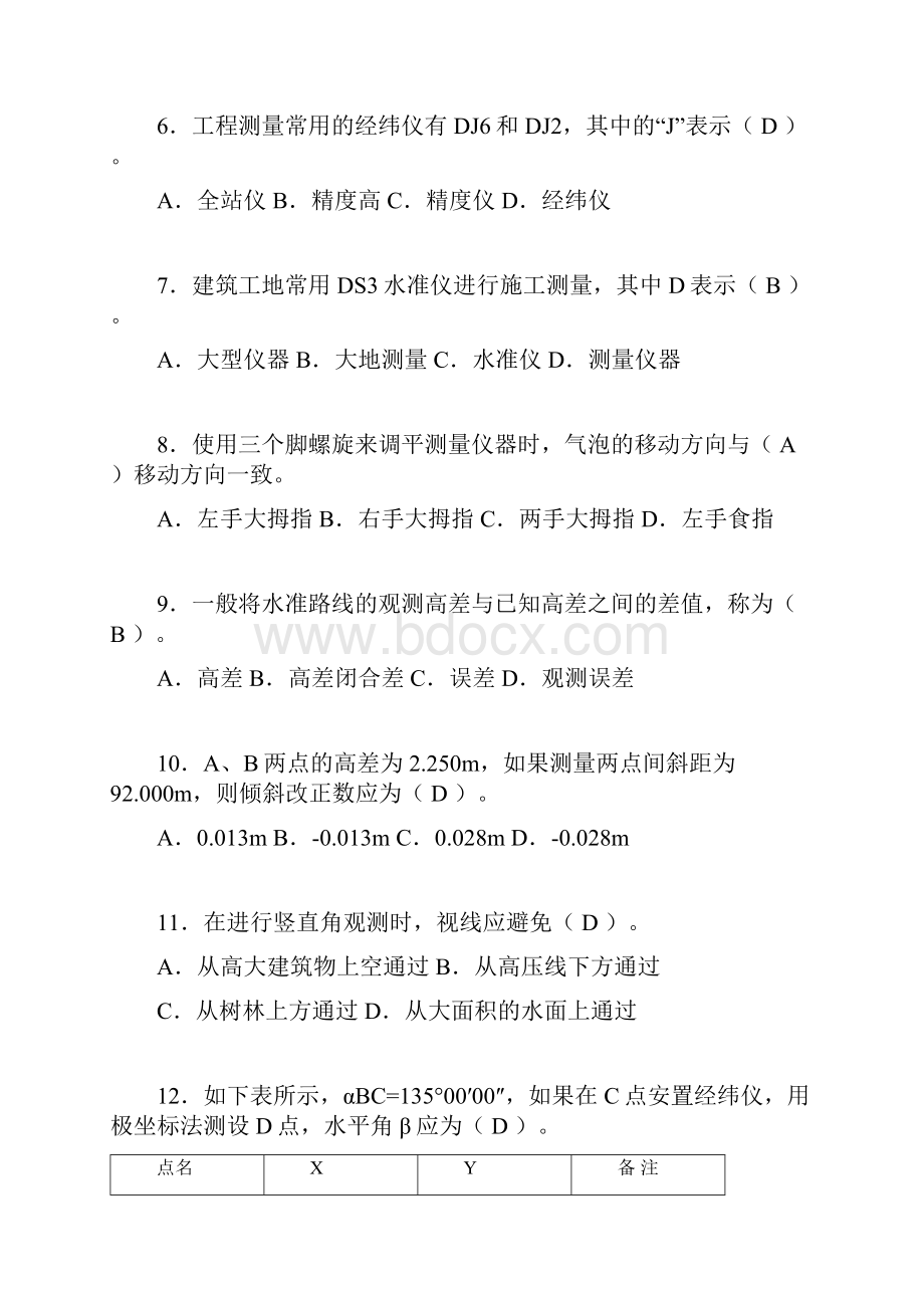 建筑工程测量试题库含答案及图文abr.docx_第2页