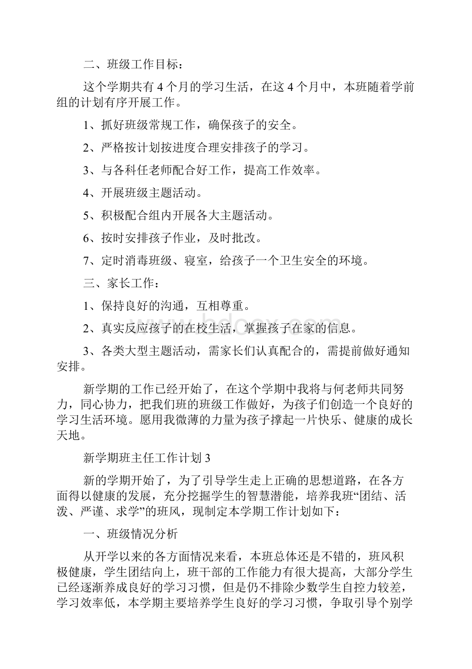 新学期班主任工作计划精选5篇.docx_第3页