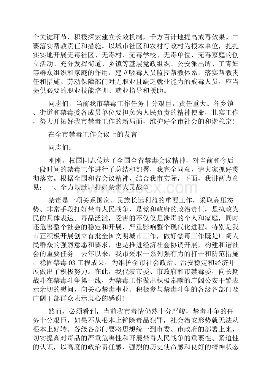 在全市禁毒工作会议上的发言文档格式.docx_第3页