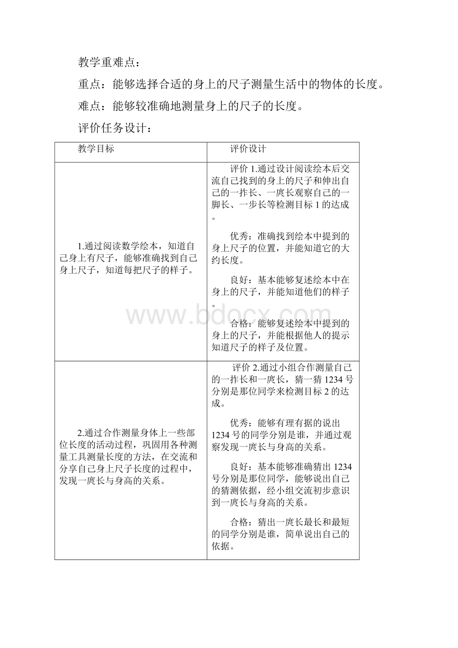 小学数学身上的尺子教学设计学情分析教材分析课后反思.docx_第3页