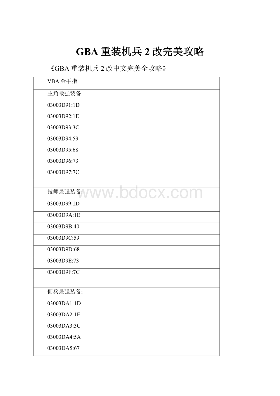 GBA重装机兵2改完美攻略Word文档格式.docx_第1页