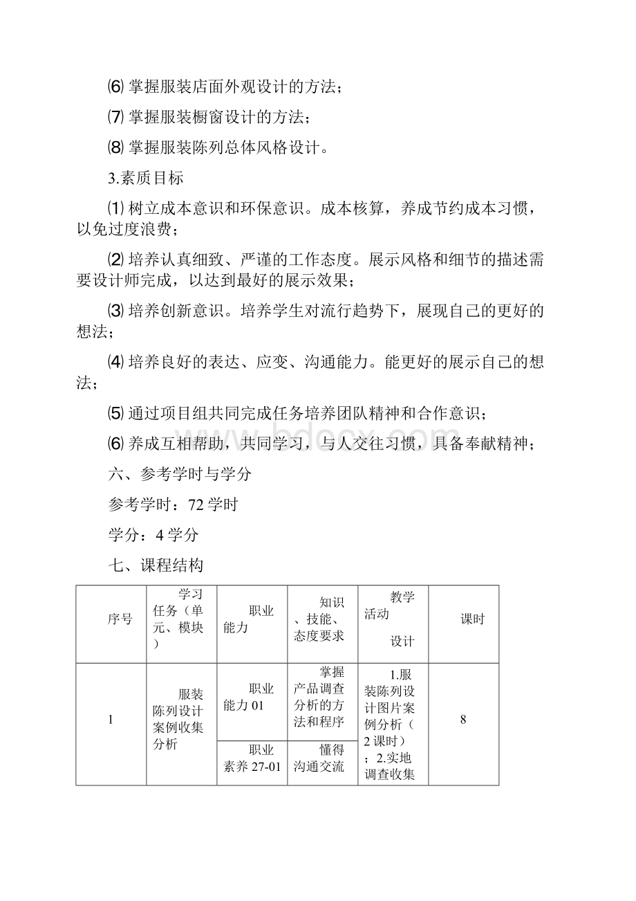 服装陈列设计课程标准文档格式.docx_第3页