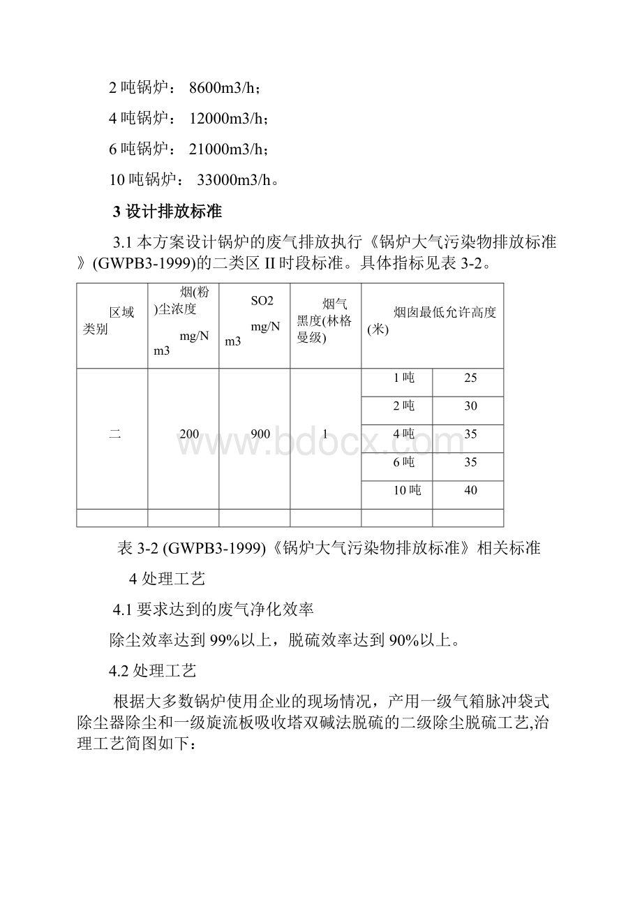 4吨锅炉脱硫除尘设计方案布袋+双碱法Word文档下载推荐.docx_第2页