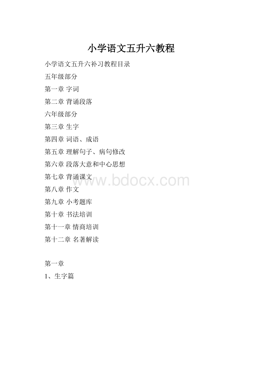 小学语文五升六教程Word格式.docx