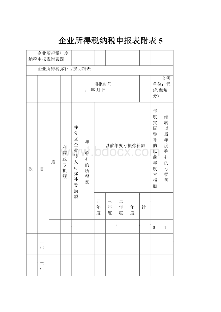 企业所得税纳税申报表附表5.docx_第1页