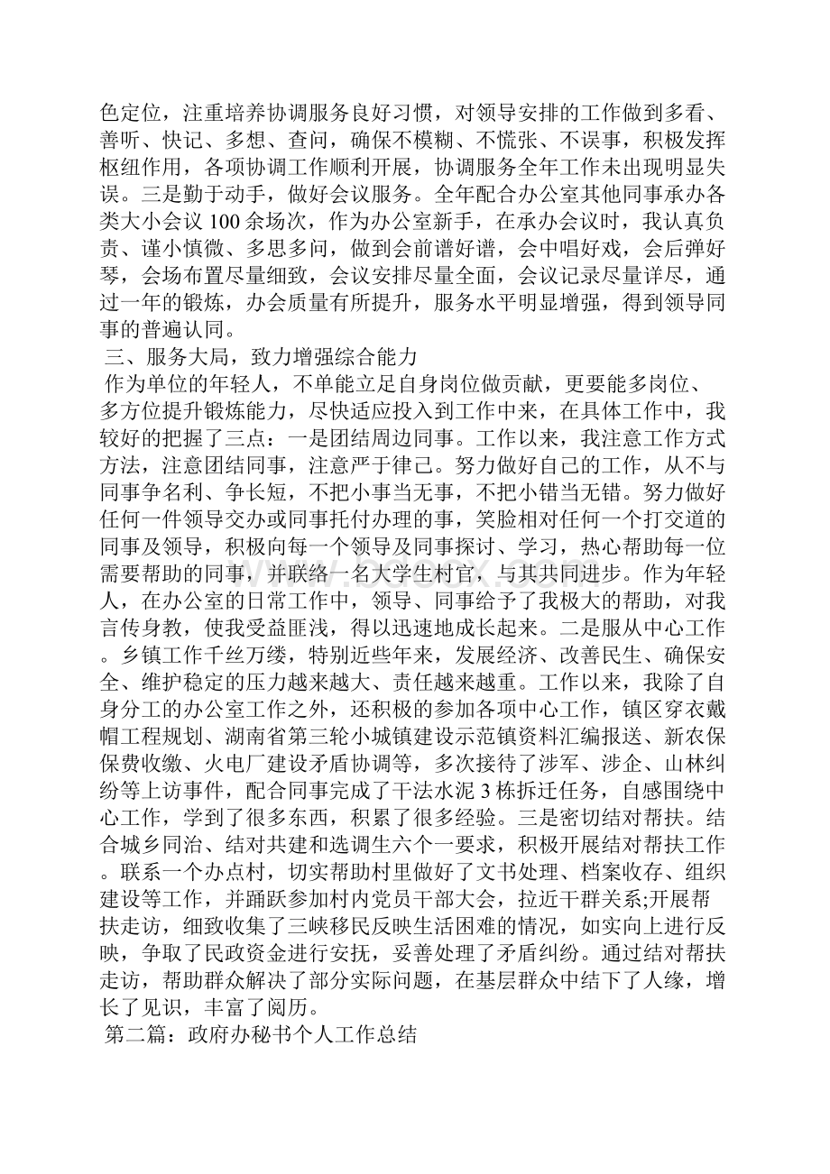 政府办公室个人工作总结.docx_第2页