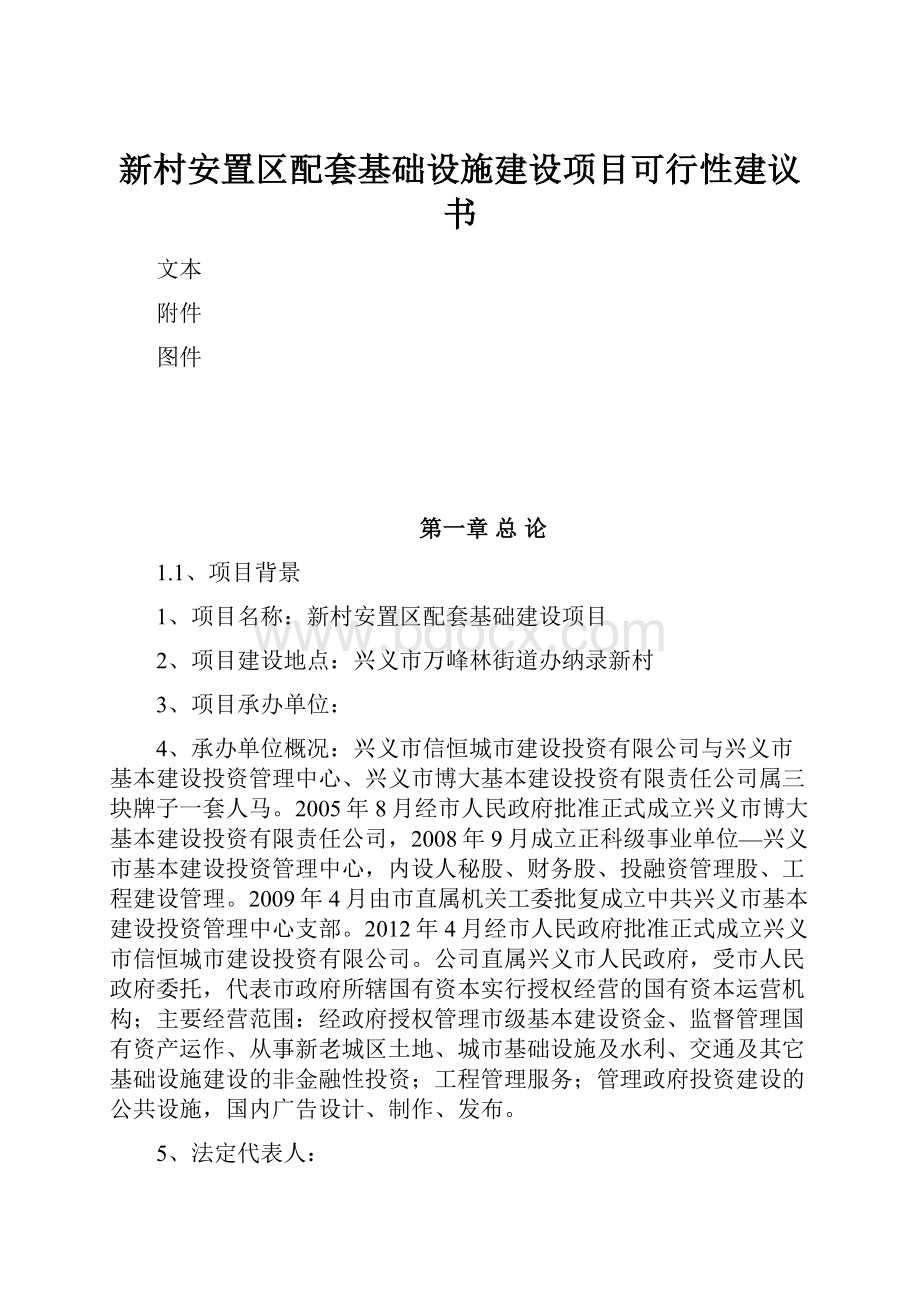 新村安置区配套基础设施建设项目可行性建议书.docx_第1页