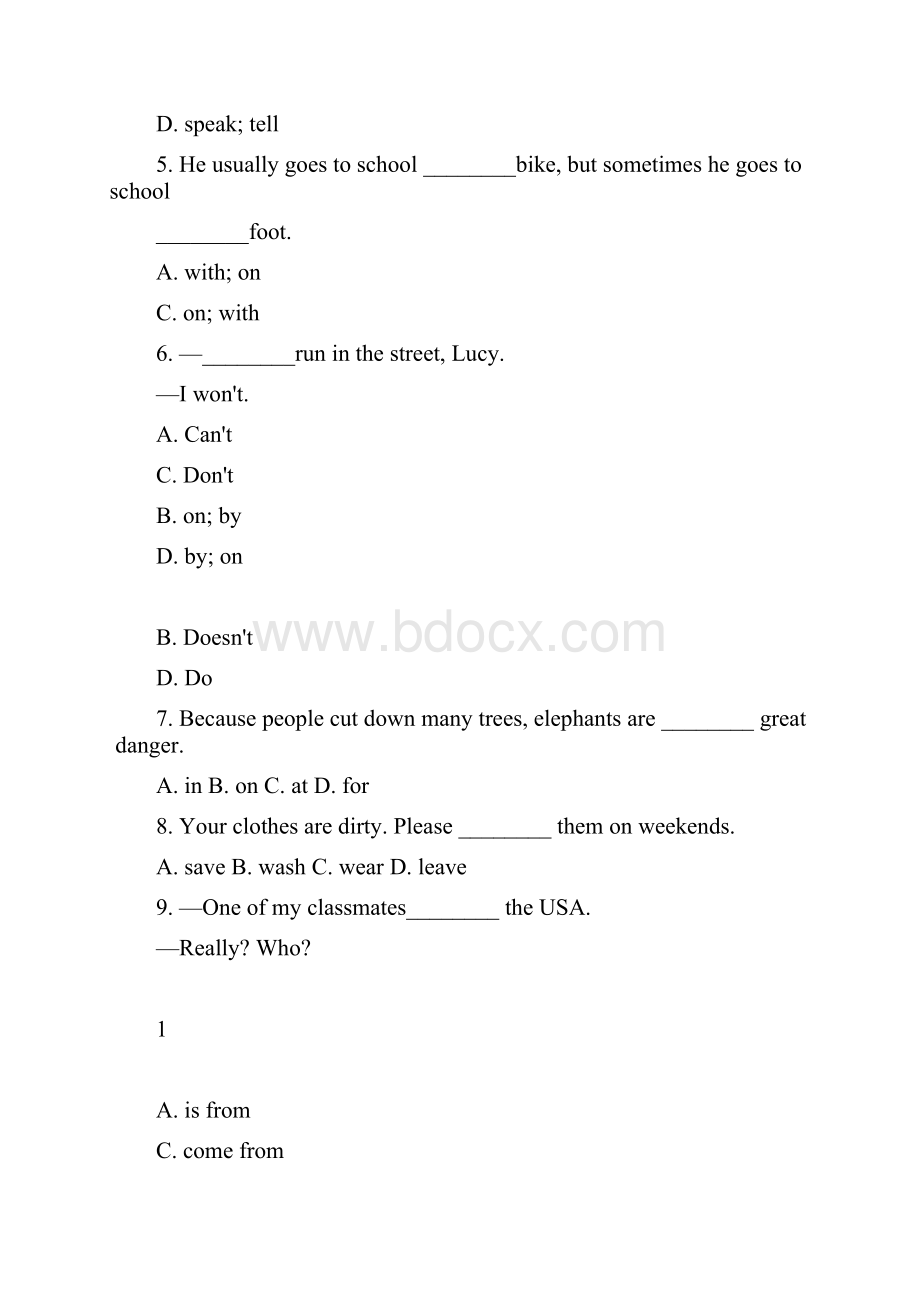 外研社七年级下册英语期中复习训练.docx_第2页