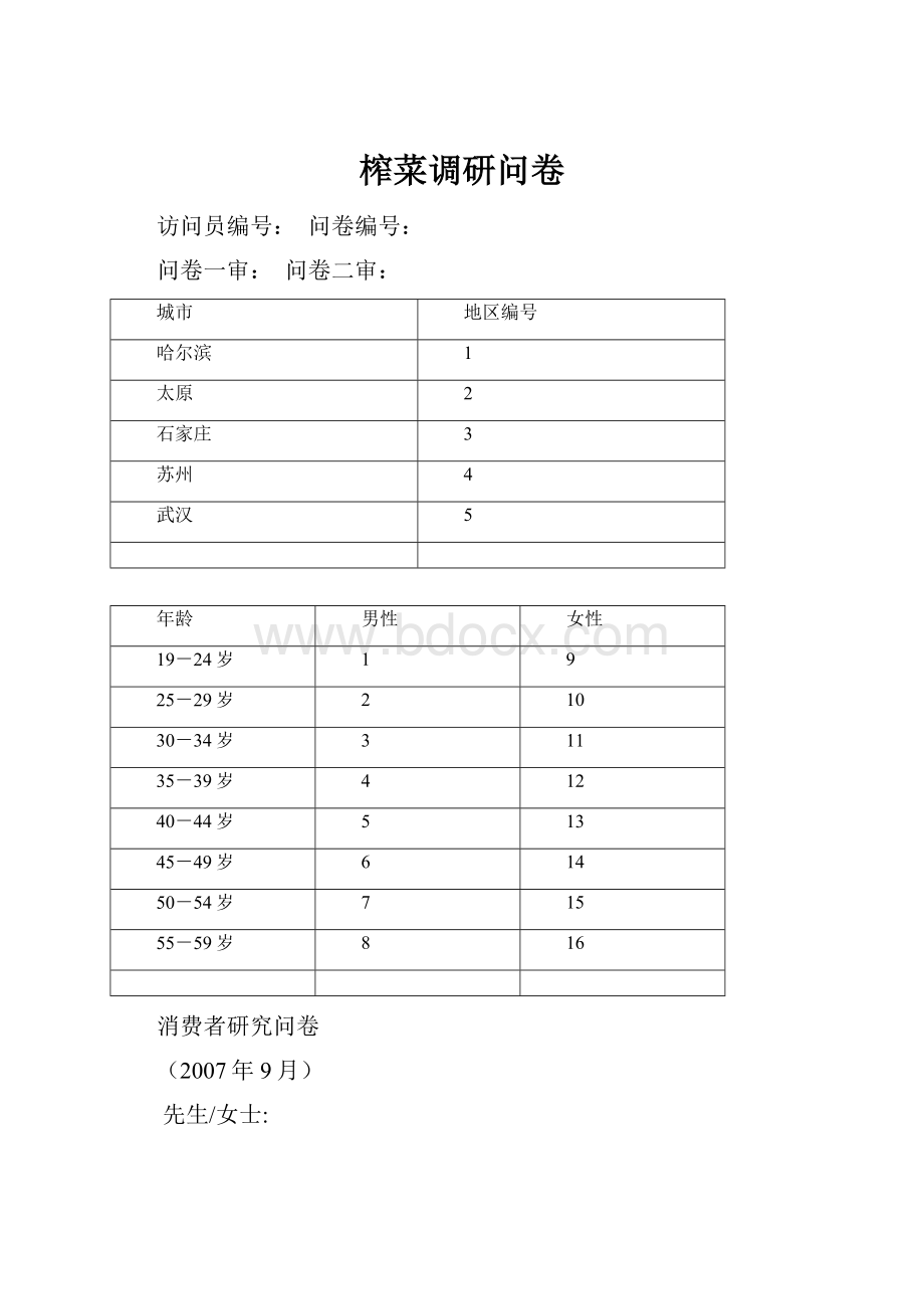 榨菜调研问卷.docx_第1页