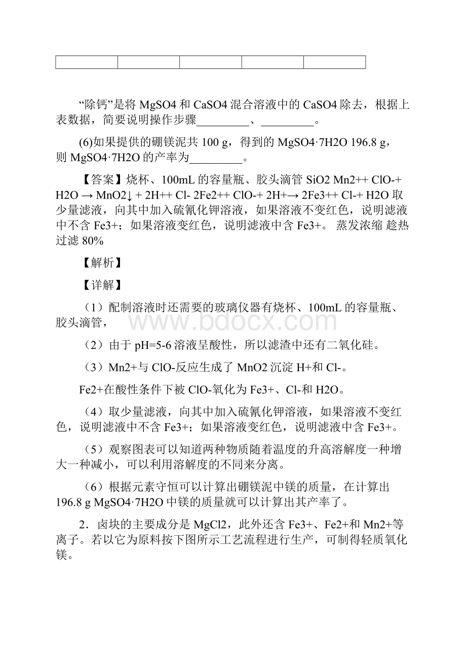 备战高考化学镁及其化合物推断题综合练习题附答案解析Word格式文档下载.docx_第2页