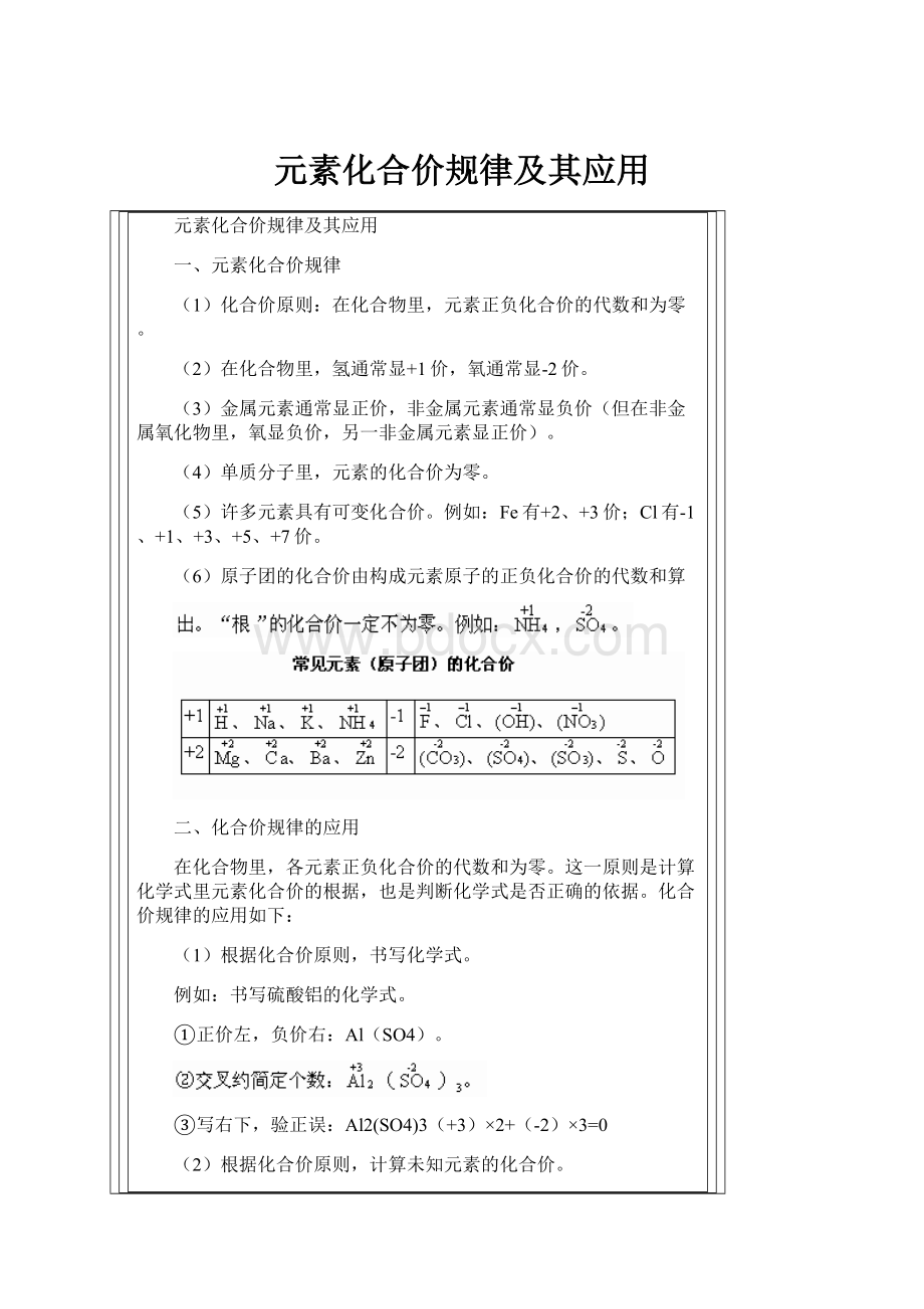 元素化合价规律及其应用.docx