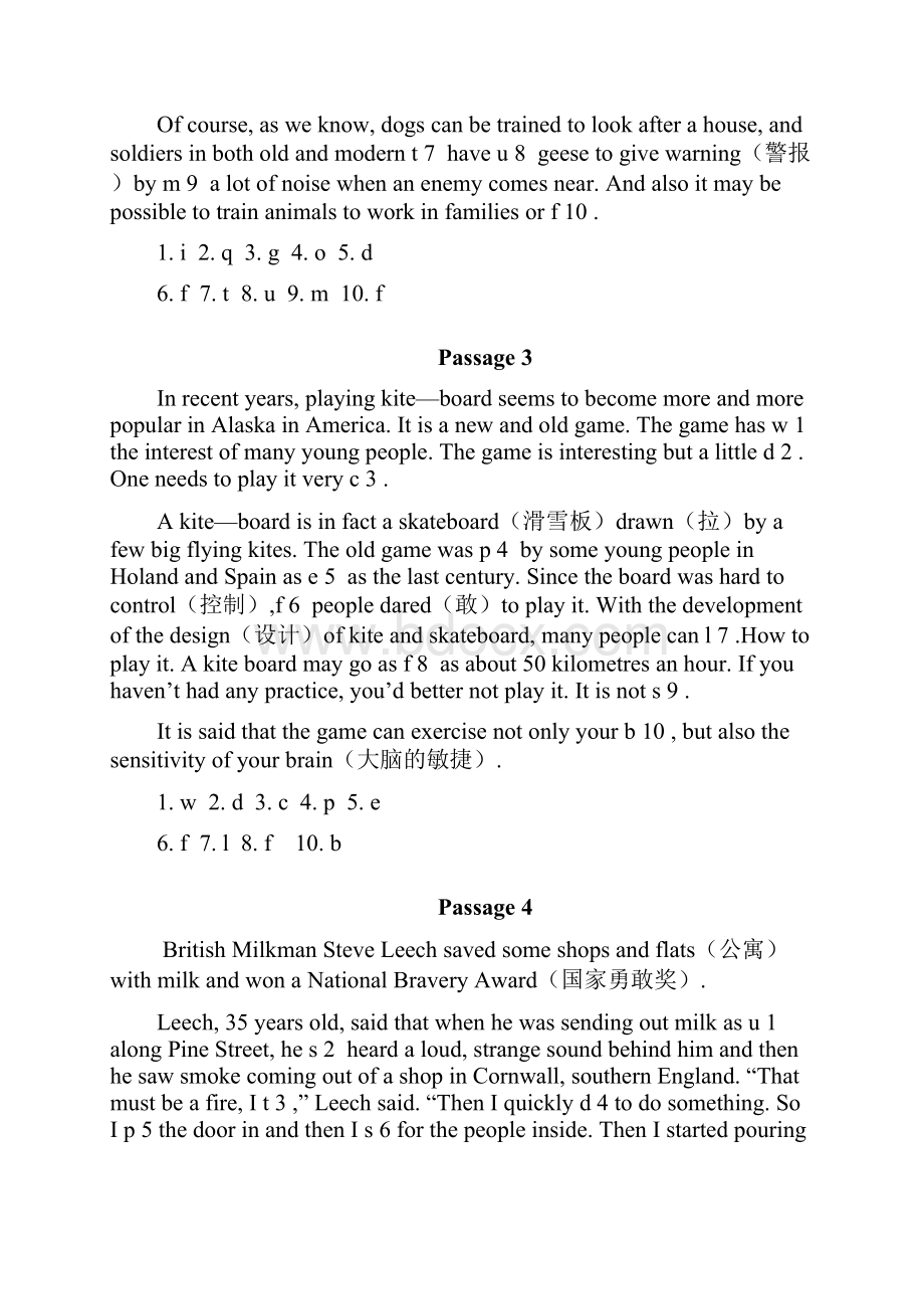 初中英语短文填空专练附答案Word格式文档下载.docx_第2页