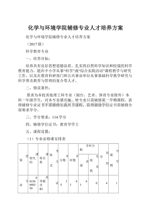 化学与环境学院辅修专业人才培养方案.docx