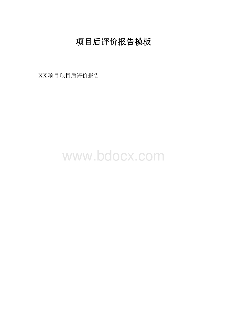 项目后评价报告模板.docx_第1页