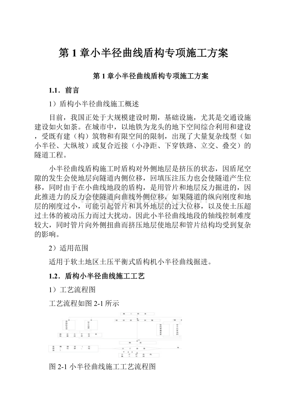 第1章小半径曲线盾构专项施工方案文档格式.docx