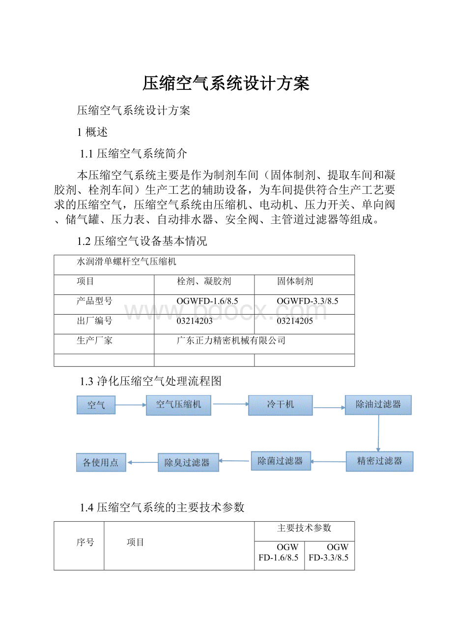 压缩空气系统设计方案Word文档下载推荐.docx