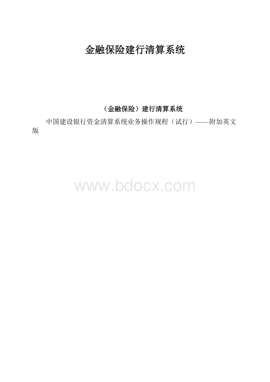 金融保险建行清算系统Word文档格式.docx