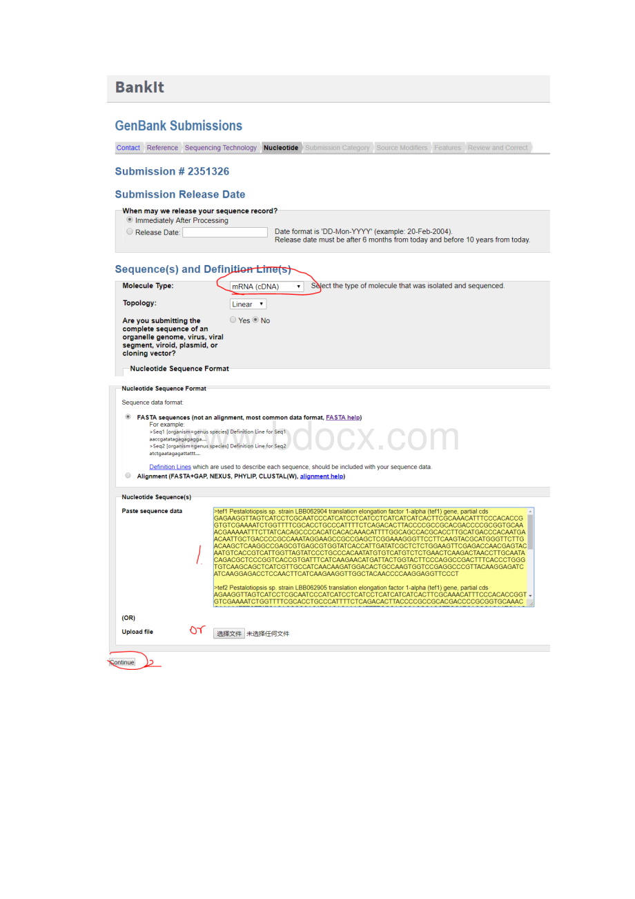 Bankit批量在线提交系列以betatubulin 和tef1基因为例Word格式文档下载.docx_第3页